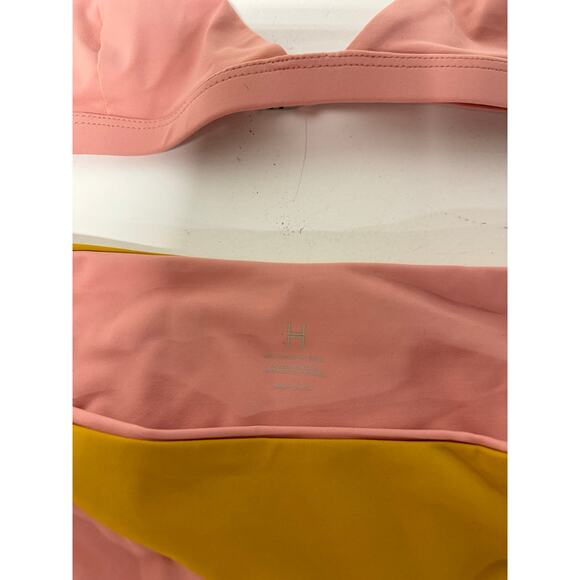 NWT Lisell Hiller Caro Reversible Triangle Bikini Top & Bottom Set Peach Large - Picture 6 of 9